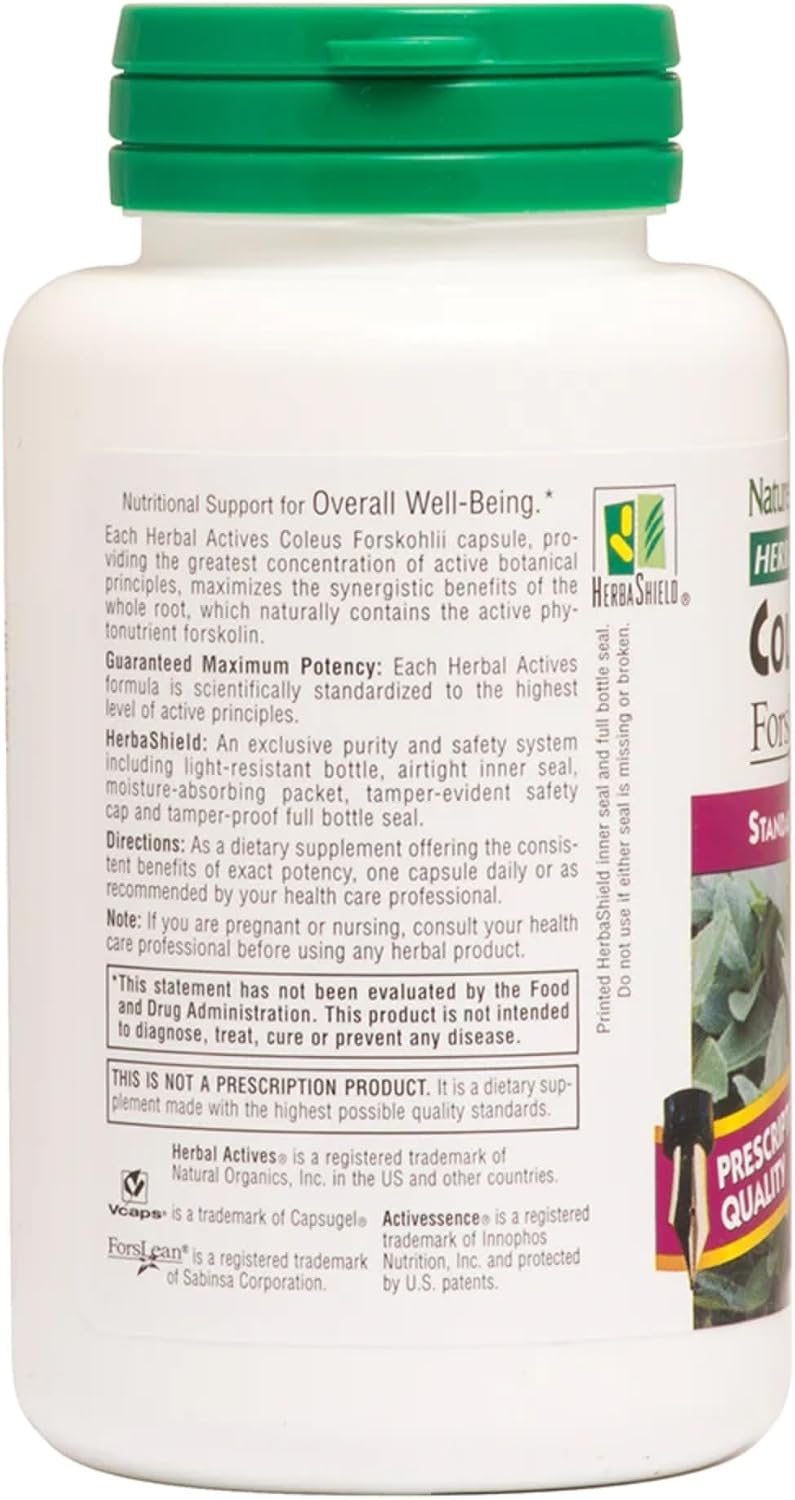 NaturesPlus Herbal Actives Coleus Forskohlii - 60 Cápsulas