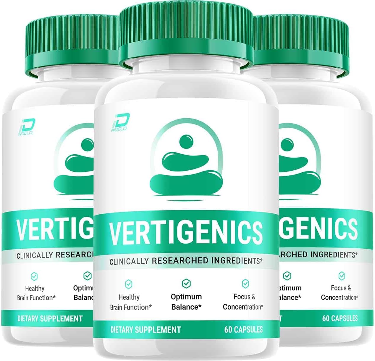 Vertigenics Brain Supplement Capsules – Fórmula de Máxima Potencia para Memoria y Enfoque (3 Pack – 180 Cápsulas)
