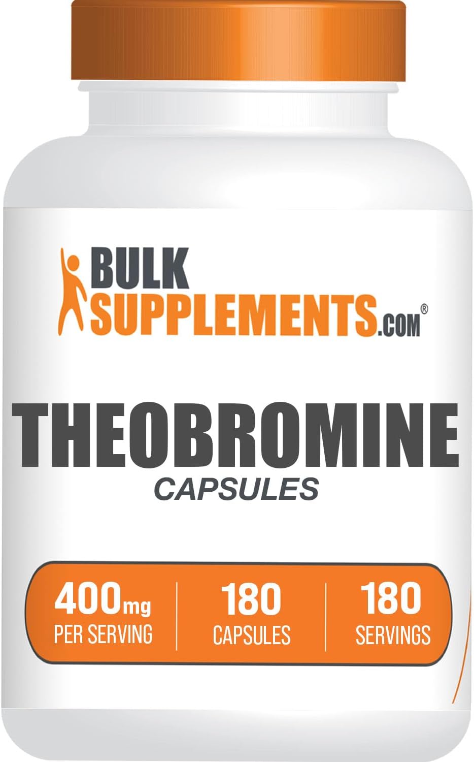 Teobromina en Cápsulas - 400mg por Porción - 180 Cápsulas - Sin Gluten