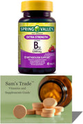 Spring Valley Vitamina B12 5000mcg - Comprimidos Sublinguales de Disolución Rápida - Metilcobalamina - 45 Comprimidos Sabor Bayas
