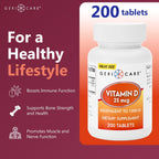 GeriCare Vitamina D-3 25 mcg (1.000 UI) – 200 Comprimidos