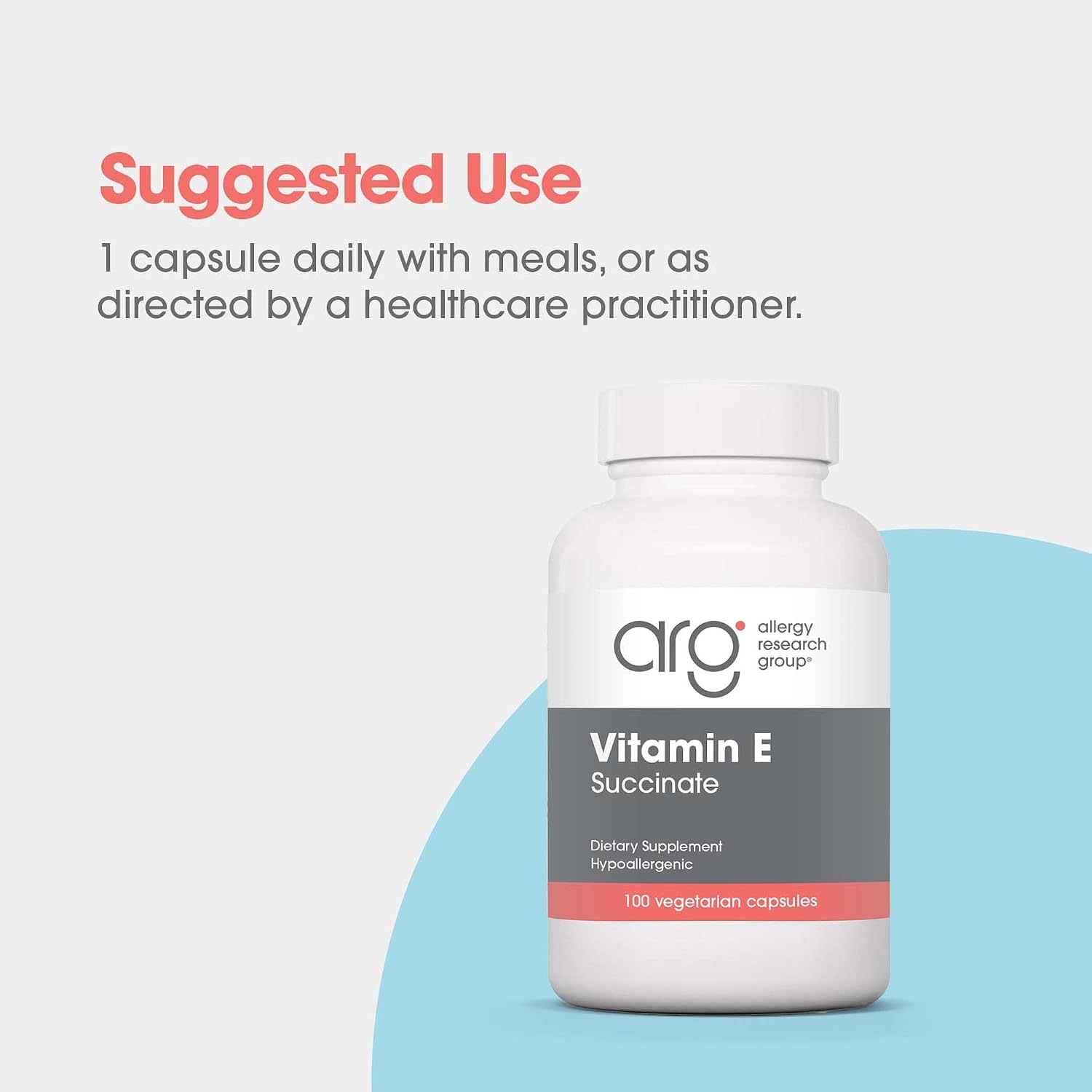 ARG Vitamina E Succinato - 400 IU - Cápsulas Vegetarianas