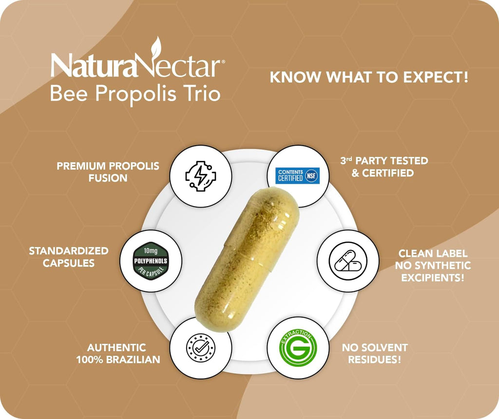NaturaNectar - Bee Propolis Trio Capsules, 60 ct.