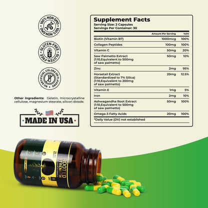Rooted Strength Hair Growth Vitamins - – La biotina contribuye al metabolismo energético normal. – Image 7