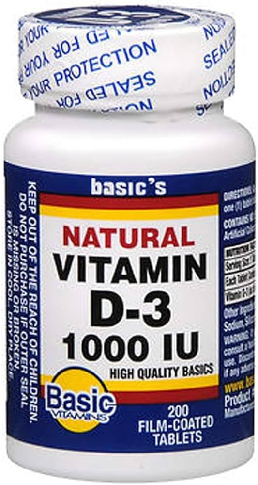 Basic Vitamins Vitamina D3 1000 UI - 200 Comprimidos Recubiertos