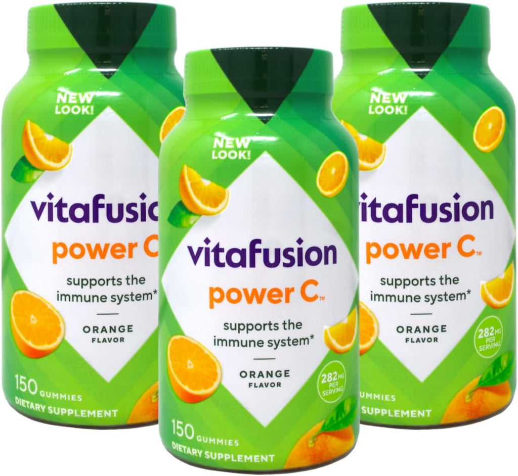 Vitafusion Power C, Gomitas vitamínicas para adultos, 150 unidades, Paquete de 3 (450 unidades en total)
