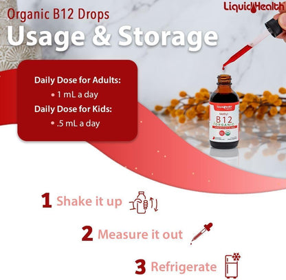 LIQUIDHEALTH Vitamina B12 Orgánica – Contribuye a la formación normal de glóbulos rojos. – Image 4