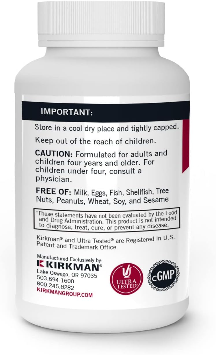 Kirkman Vitamin C 250 mg - 250 Capsules - Antioxidant - Immune Health - Hypoallergenic