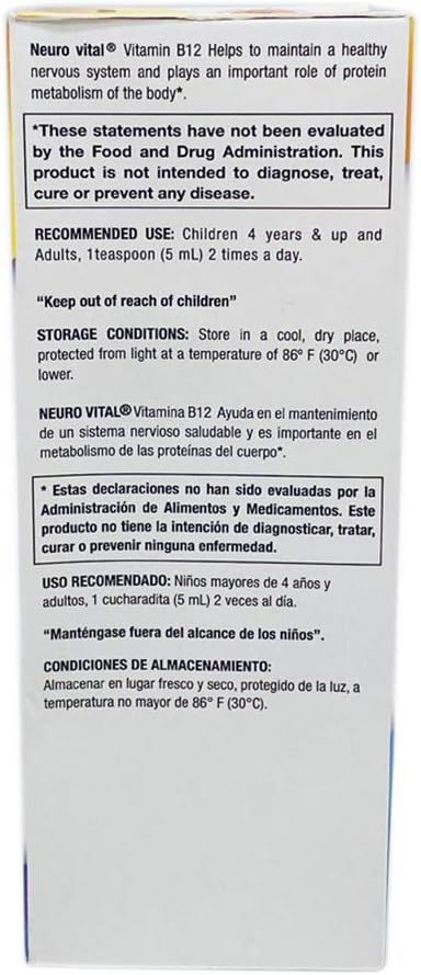 Neuro Vital B12 Energy Syrup - Jarabe de Vitamina B12