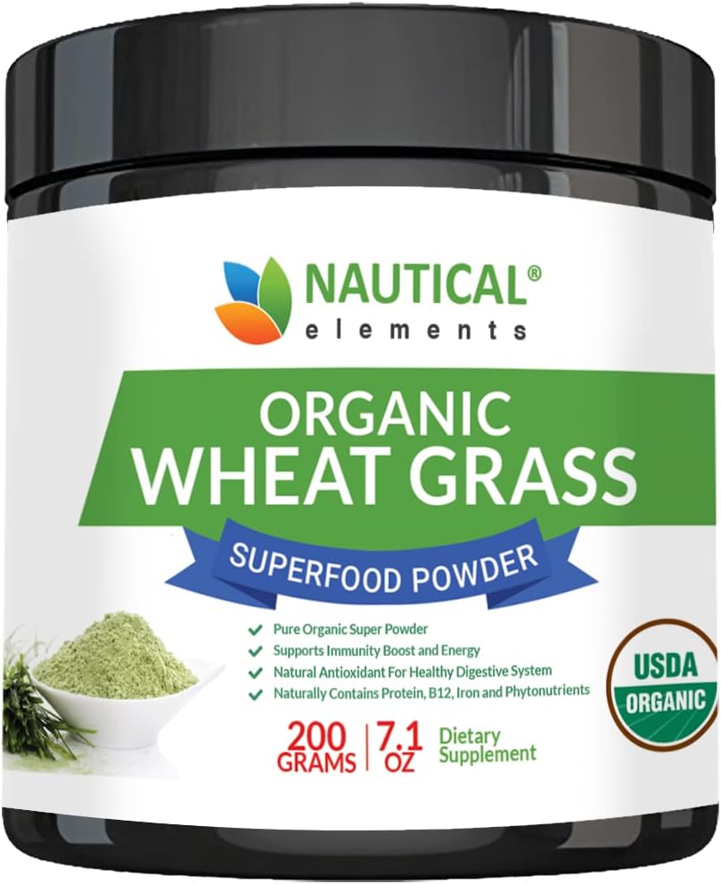 Polvo de Wheatgrass Orgánico Certificado USDA - Hierba de Trigo en Polvo - Vegano y Sin OGM