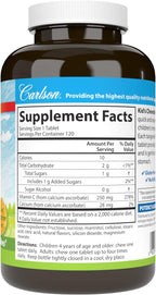 Carlson Kids Vitamin C Chewable, 250 mg, Tangerine Flavor, 120 Vegetarian Tablets