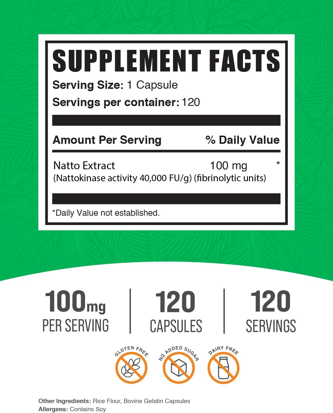 Nattoquinasa 4000 FU Cápsulas - Suplemento Enzimático 100mg, 120 Cápsulas
