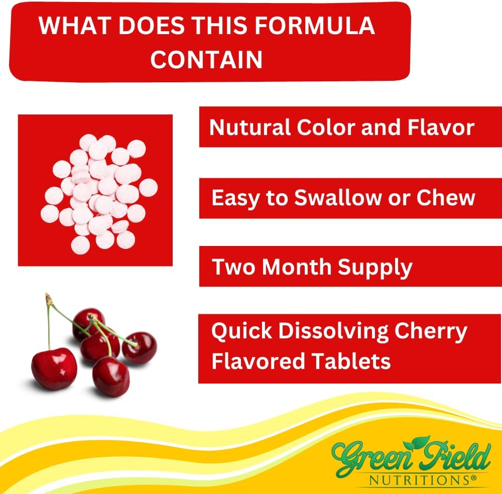 Greenfield Nutritions Vitamina B12 Halal 1000mcg - 60 Comprimidos Sublinguales Sabor Cereza