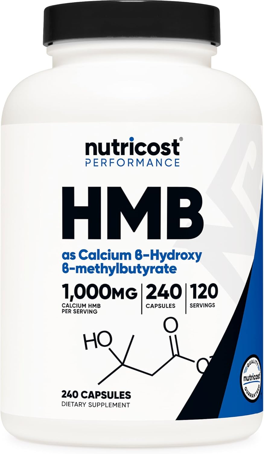 Nutricost HMB (Beta-Hidroxi Beta-Metilbutirato) 1000 mg - 240 Cápsulas