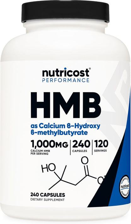 Nutricost HMB (Beta-Hidroxi – 1000 mg de HMB por dosis (2 cápsulas). – Image 1