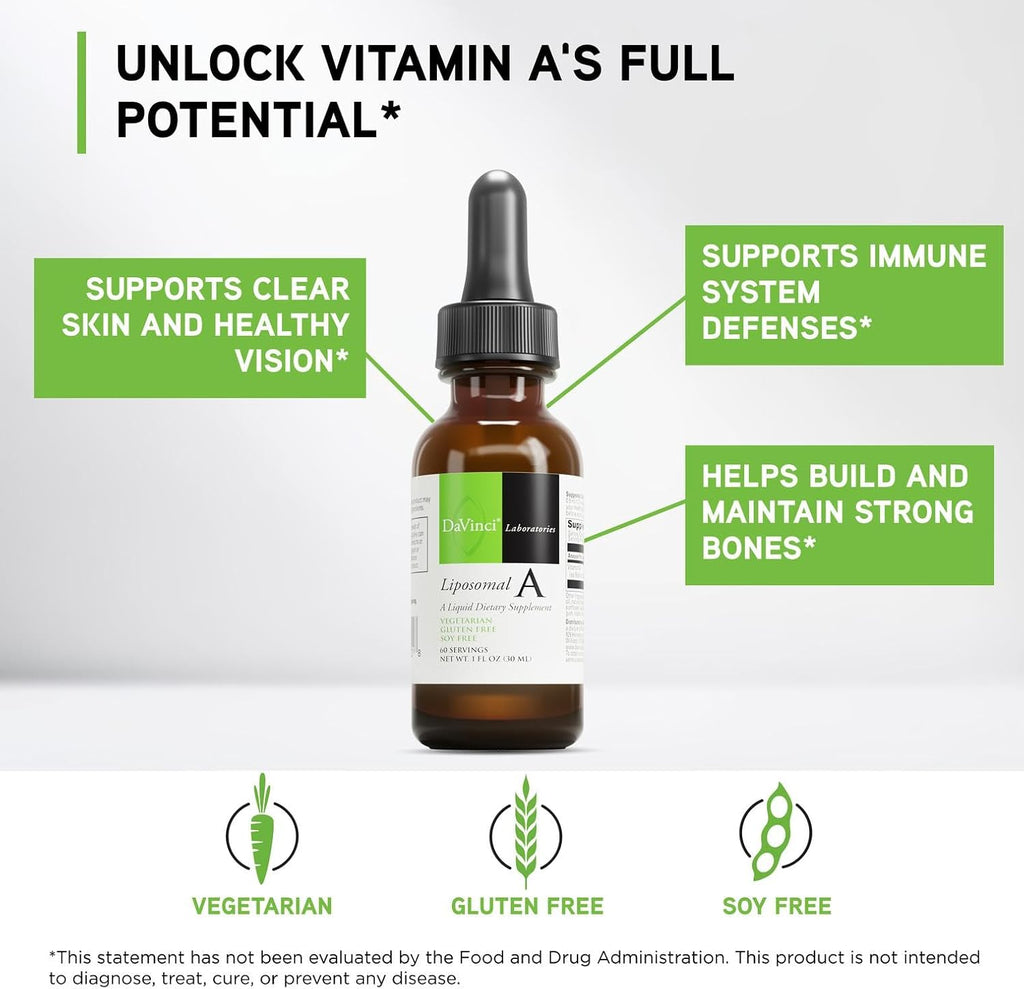 DAVINCI Labs Liposomal A - Suplemento de Vitamina A Líquida - 30 ml