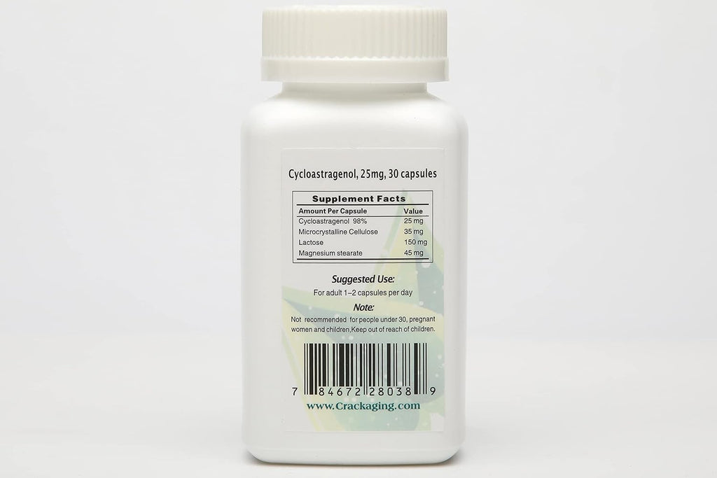Crackaging Cycloastragenol 98% Apoyo Inmunológico 25mg 30 Cápsulas Vegetarianas
