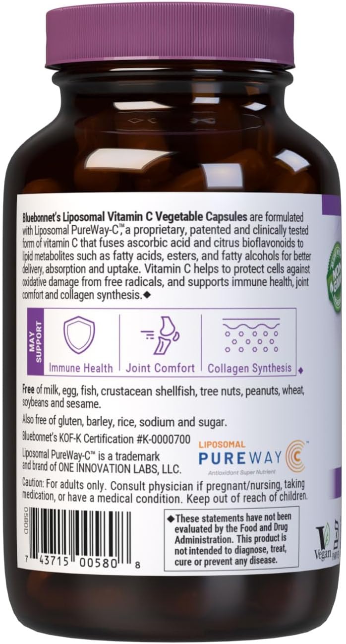 BlueBonnet Nutrition Vitamina C Liposomal 1000 mg, 90 Cápsulas Vegetales