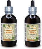 Extracto Líquido de Safed Musli y Bahera (Chlorophytum Borivillianum) - HerbalTerra, 20 botellas de 4 oz