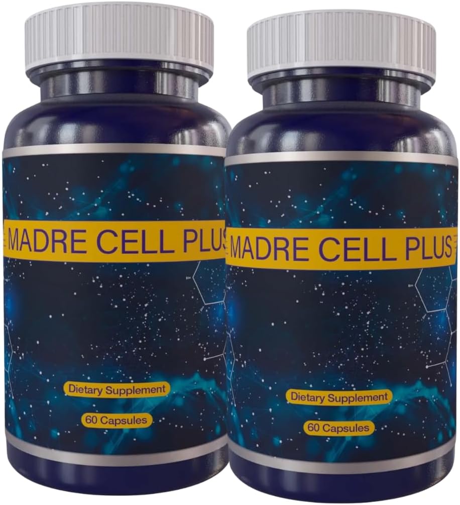 Madre Cell Plus - Células Madre de AFA Pura, Alga Verde Azul Sin Gluten - 60 Cápsulas (Pack de 2 Frascos)