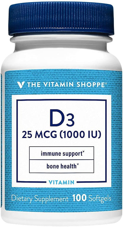 The Vitamin Shoppe Vitamina D3 1000 UI - – Absorción de calcio y fósforo – Image 1
