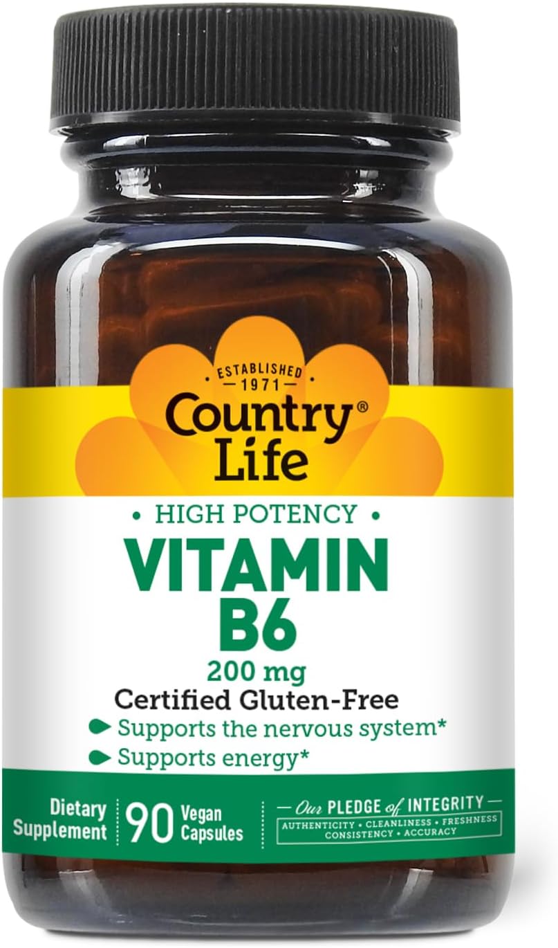 Country Life Vitamina B-6 100mg, 100 Cápsulas Veganas