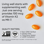 Sports Research® Vitamina K2 como MK-7 100mcg con Aceite MCT de Coco - 60 Cápsulas Vegetales Veganas