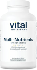Vital Nutrients Multi-Nutrients con Hierro y Yodo - Multivitamínico y Mineral Vegetariano - 180 Cápsulas