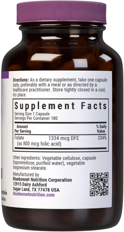 Bluebonnet Nutrition Ácido Fólico 800 mcg - – Formación de células sanguíneas: Ayuda a la formación normal de las – Image 2