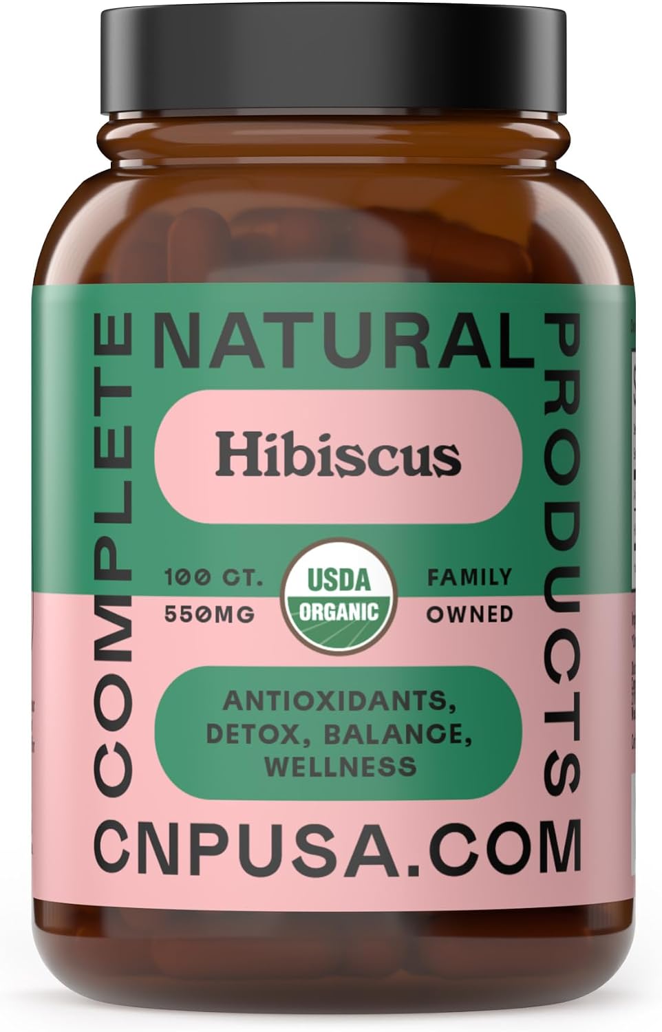 Complete Natural Products Cápsulas de Hibisco Orgánico, 550mg, 100 unidades