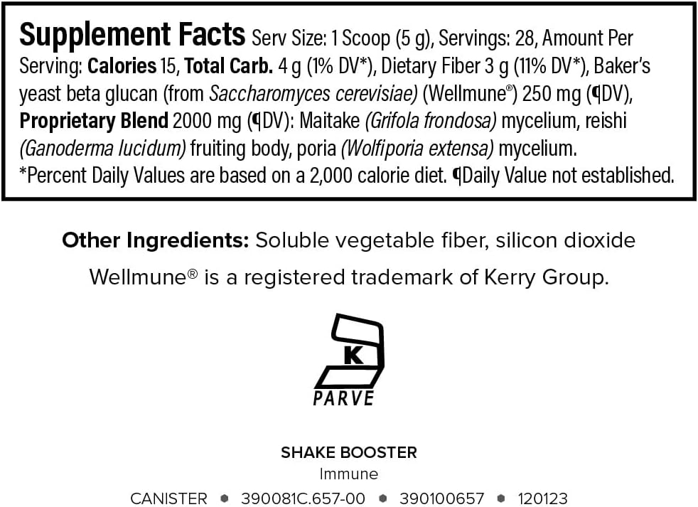 Isagenix Immune Shake Booster - Polvo Refuerzo Inmunitario con Beta-Glucanos y Hongos - Sin Sabor
