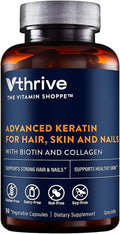 Advanced Keratin for Hair, Skin, and Nails with Biotin and Collagen (90 Cápsulas Vegetales)