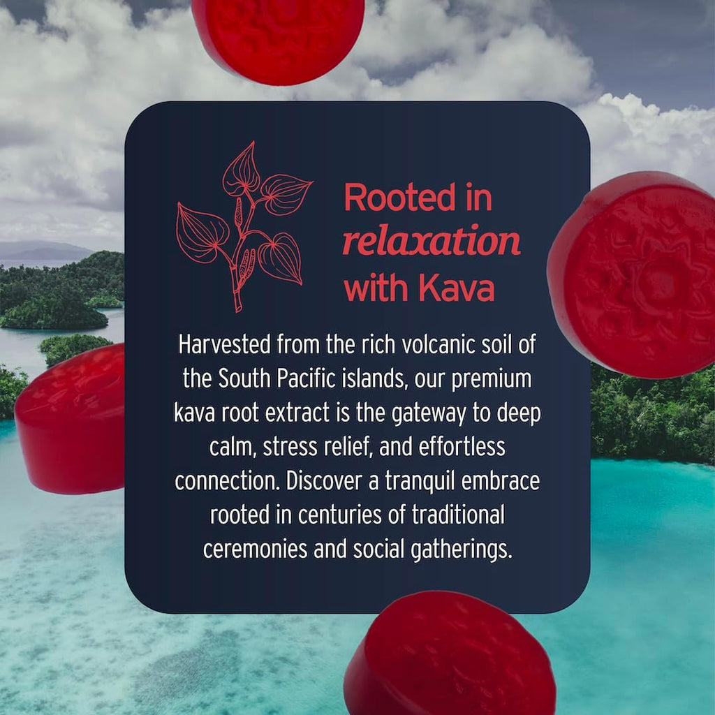 SUNMED Gominolas de Kava para el Estrés y la Calma Profunda | 100mg Kavalactonas | Vegano | Sabor Frutos Rojos