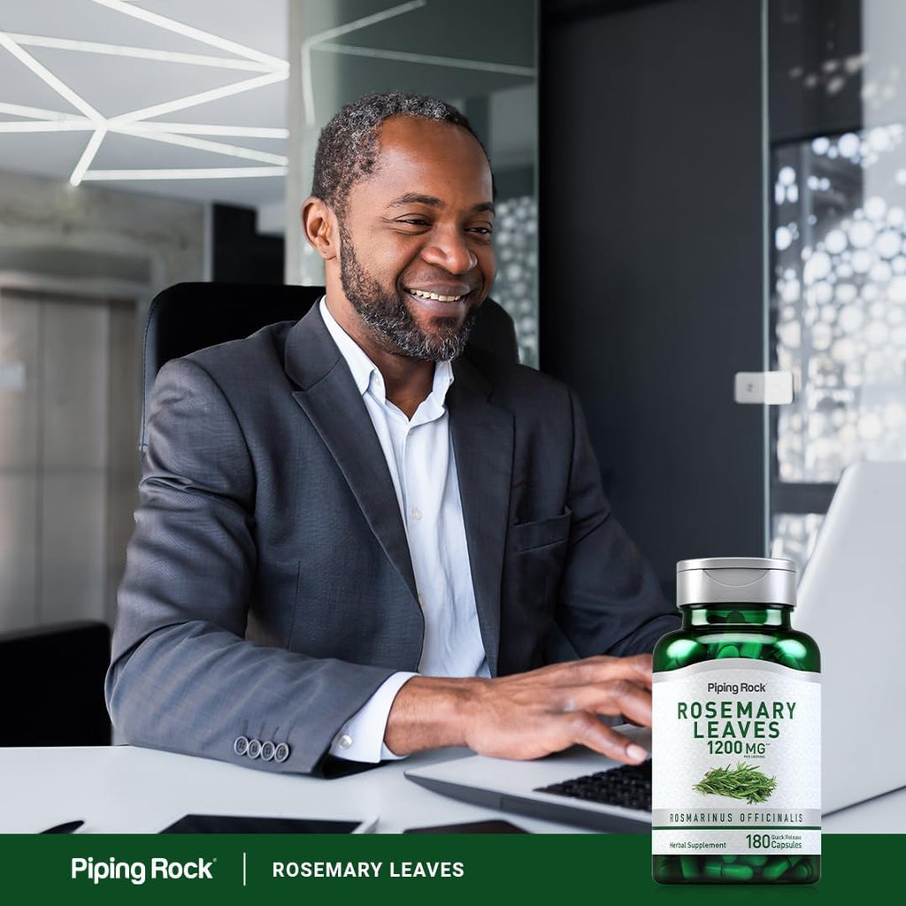 Piping Rock Rosemary Leaf - 180 Capsules - Rosemary Leaf Extract Supplement - Non-GMO and Gluten-Free
