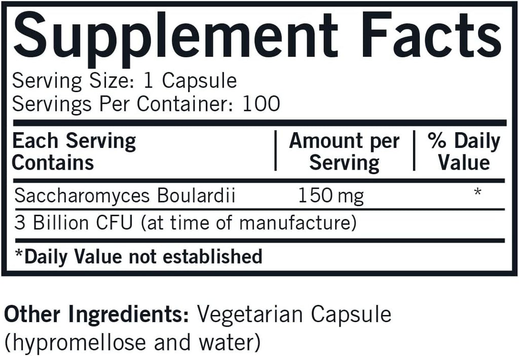 Kirkman Saccharomyces Boulardii - 3 Mil Millones de UFC - 100 Cápsulas