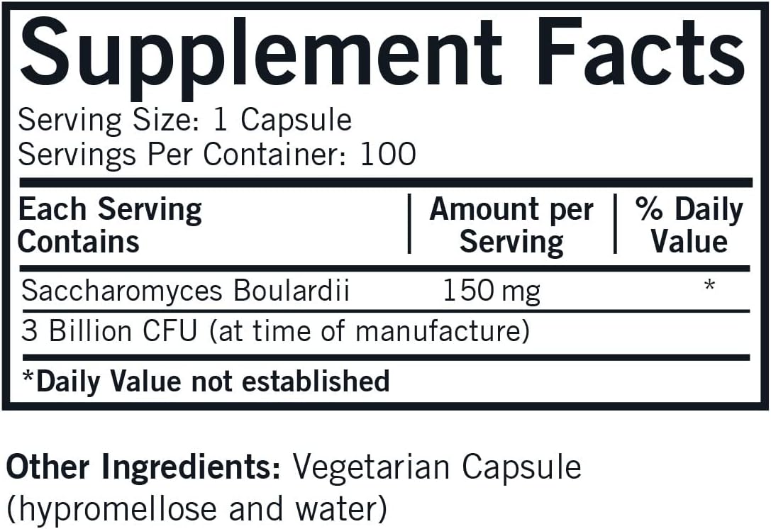 Kirkman Saccharomyces Boulardii - 3.000 Millones de UFC - 100 Cápsulas