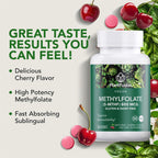 PlantFusion Metilfolato 5-MTHF Vegano de Alta Potencia – 60 Comprimidos Sublinguales