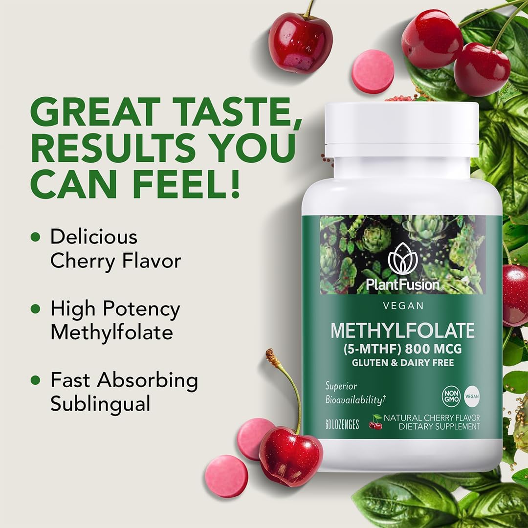 PlantFusion Metilfolato 5-MTHF Vegano de Alta Potencia – 60 Comprimidos Sublinguales