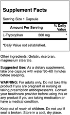 Swanson L-Tryptophan – 500 mg, 60 Capsules