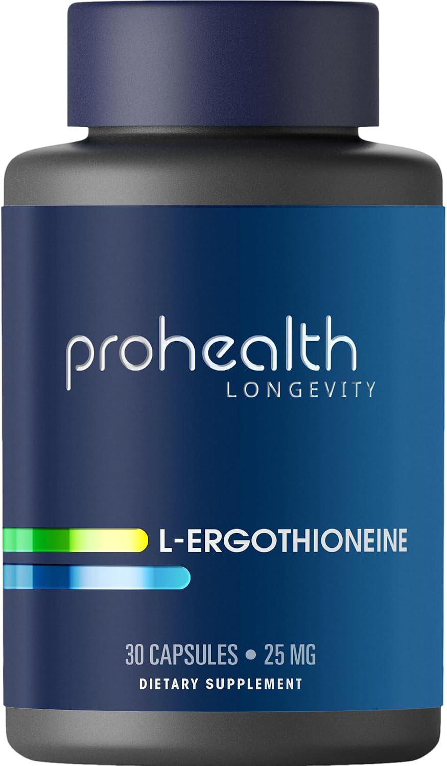 ProHealth Ergothioneine 5X Strength. 25mg Dosis Clínica. Aminoácido Natural de Hongos para Cognición y Salud Cardíaca. 30 Cápsulas