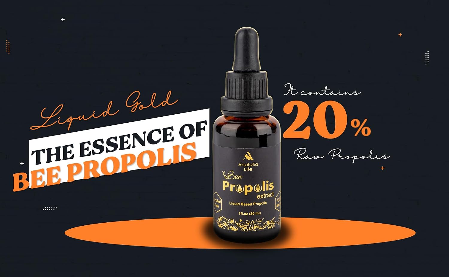 Extracto de Propóleo de Abeja Natural, 30 mL - Tintura Líquida Avanzada - Anatolia Life