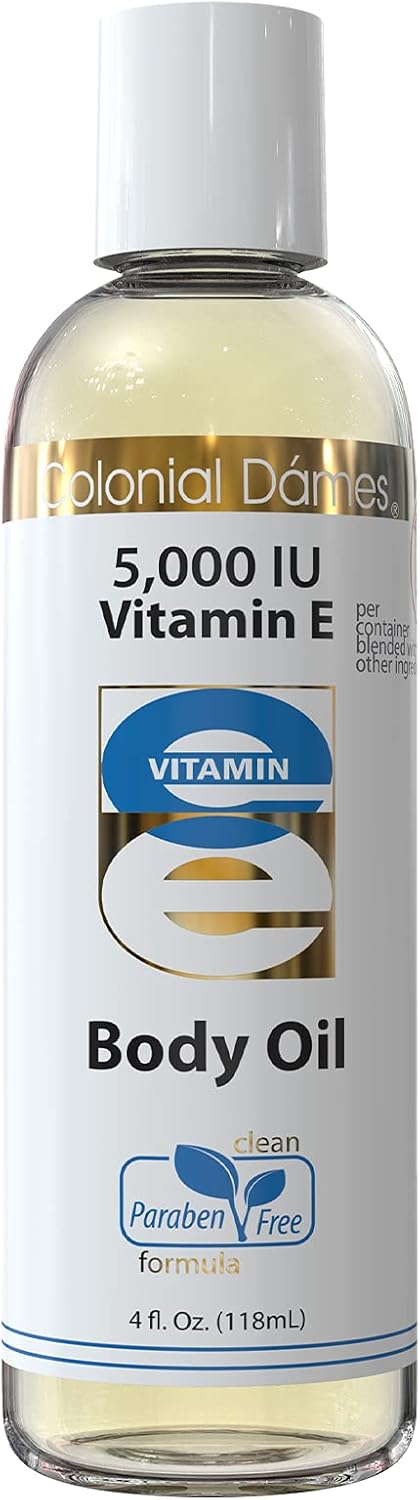 Colonial Dames Aceite Corporal de Vitamina E 5.000 UI - Aceite Terapéutico para Todo el Cuerpo