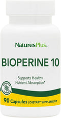 NaturesPlus Bioperine 10 (90 Cápsulas) – Extracto de Pimienta Negra para la Absorción de Nutrientes