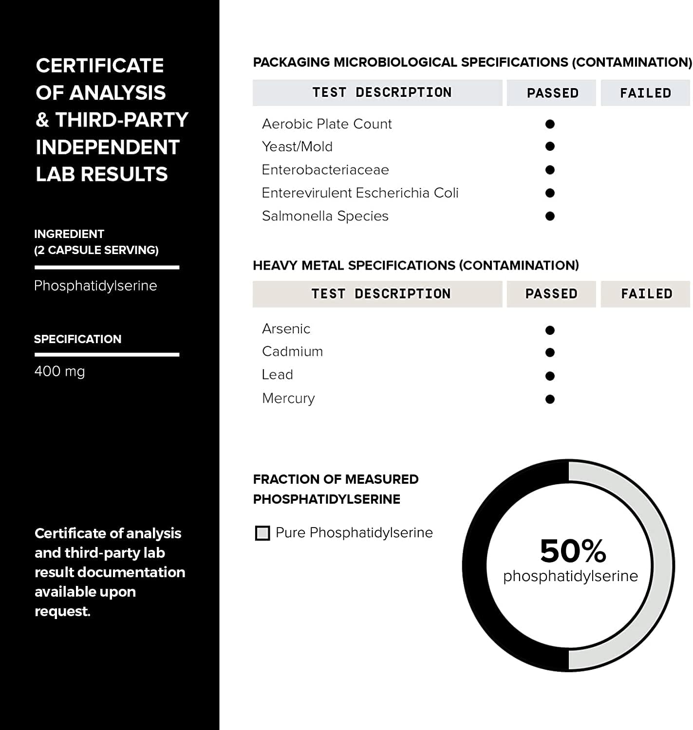 Toniiq Fosfatidilserina - 400mg - 50% Pureza - Sin Soja - 90 Cápsulas