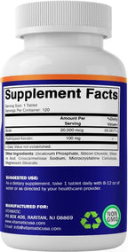 Vitamatic Biotina 20000 mcg con Keratina 100mg - 120 Comprimidos