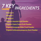 Elderberry Queen Chewable Vitamin C 500mg - Immune Boost & Antioxidant Support Tablets with Vitamin A, E & Organic Echinacea, Elder Fruit, Acerola - Natural Dietary Supplement, 60 Count
