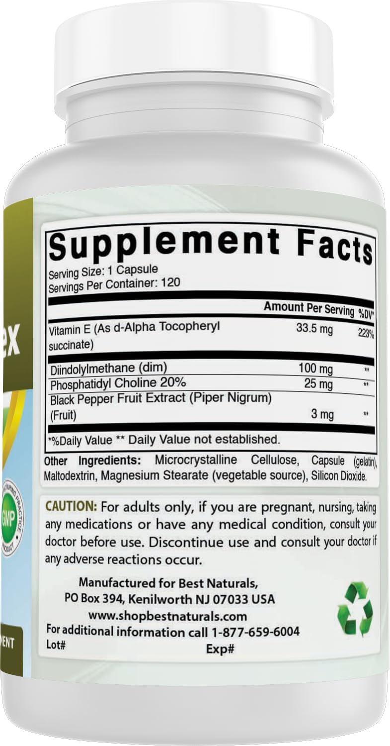 Best Naturals Complejo DIM 100 mg – 120 Cápsulas (Pack de 3)
