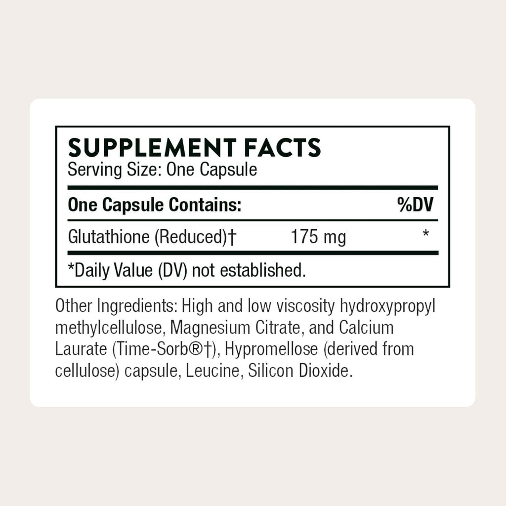 THORNE Glutathione-SR - Suplemento Antioxidante de Liberación Sostenida - 60 Cápsulas