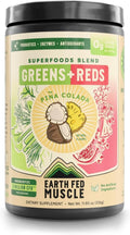 Earth Fed Muscle Greens and Reds Superfoods Blend, Piña Colada – 30 Servicios
