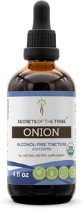 Secrets of the Tribe Onion USDA Organic | Extracto de Cebolla Orgánico sin Alcohol, Gotas de Alta Potencia (118 ml)